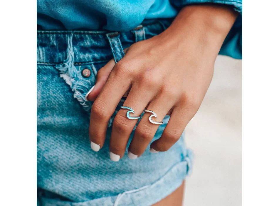 PURA VIDA ANELLO SMALTATO WAVE GOLD