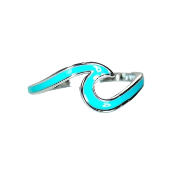 PURA VIDA ANELLO SMALTATO WAVE SILVER