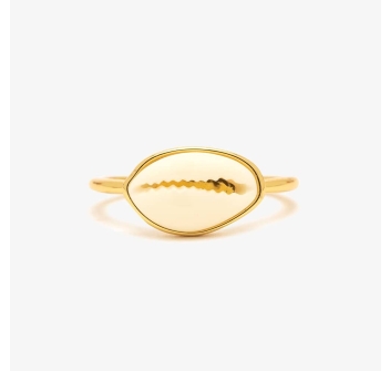 PURA VIDA ANELLO STRIPED ENAMEL GOLD RING