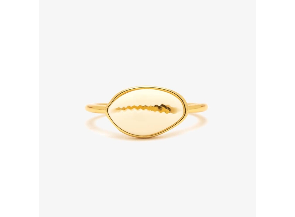 PURA VIDA ANELLO STRIPED ENAMEL GOLD RING