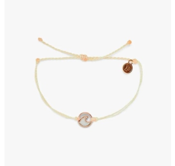 PURA VIDA OPAQUE RESIN WAVE ROSE GOLD BRACCIALETTO VANILLA