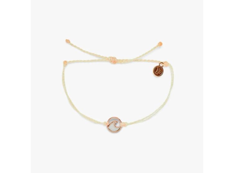 PURA VIDA OPAQUE RESIN WAVE ROSE GOLD BRACCIALETTO VANILLA