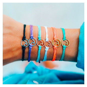 PURA VIDA ROSE GOLD WAVE BRACCIALETTO SEAFOAM