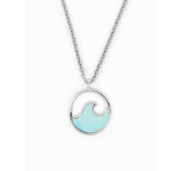 PURA VIDA STONE WAVE COLLANA SILVER BLUE