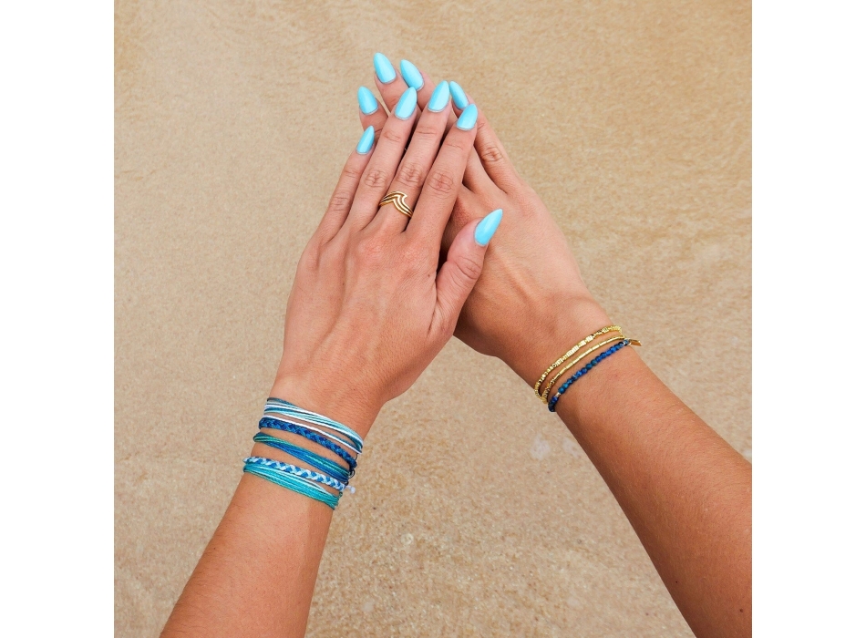 PURA VIDA SURFRIDER TRIPLE WAVE ANELLO GOLD