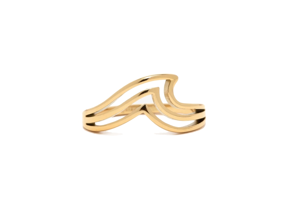 PURA VIDA SURFRIDER TRIPLE WAVE ANELLO GOLD