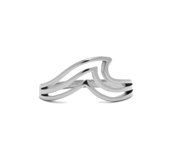 PURA VIDA SURFRIDER TRIPLE WAVE ANELLO SILVER