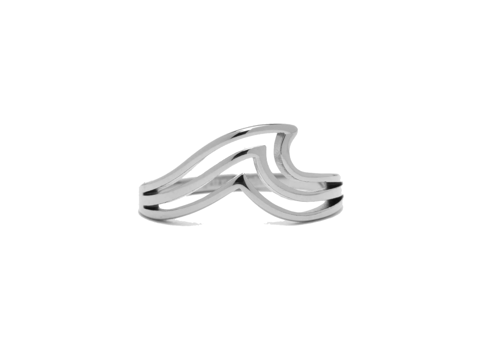 PURA VIDA SURFRIDER TRIPLE WAVE ANELLO SILVER