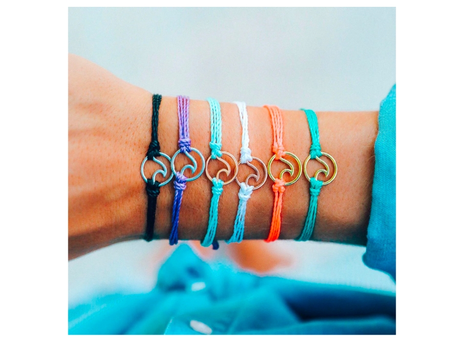 PURA VIDA WAVE SILVER BRACCIALETTO BLACK