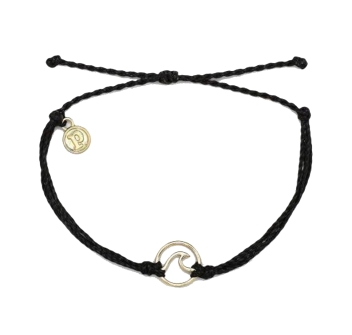 PURA VIDA WAVE SILVER BRACCIALETTO BLACK
