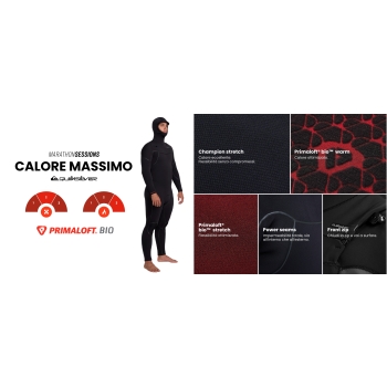 QUIKSILVER 5/4 MARATHON SESSIONS CHEST ZIP MUTA CON CAPPUCCIO