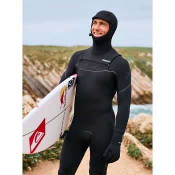 QUIKSILVER 6/5/4 MARATHON SESSIONS CHEST ZIP MUTA CON CAPPUCCIO E PRIMALOFT BIO