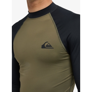 QUIKSILVER LYCRA SURF EVERYDAY MANICA LUNGA UPF50 GRAPE LEAF BLACK