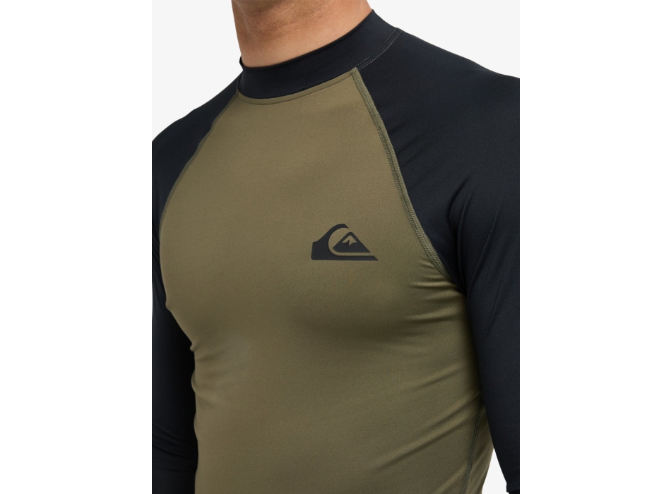 QUIKSILVER LYCRA SURF EVERYDAY MANICA LUNGA UPF50 GRAPE LEAF BLACK