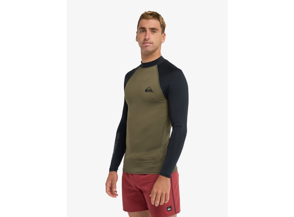 QUIKSILVER LYCRA SURF EVERYDAY MANICA LUNGA UPF50 GRAPE LEAF BLACK