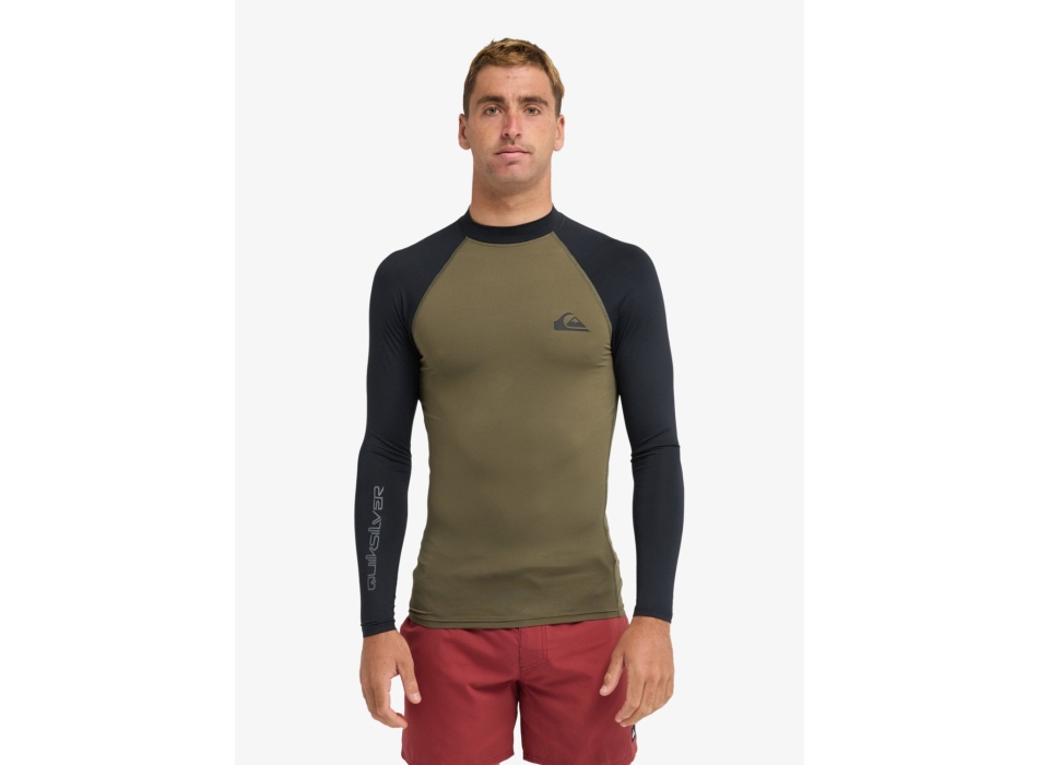 QUIKSILVER LYCRA SURF EVERYDAY MANICA LUNGA UPF50 GRAPE LEAF BLACK