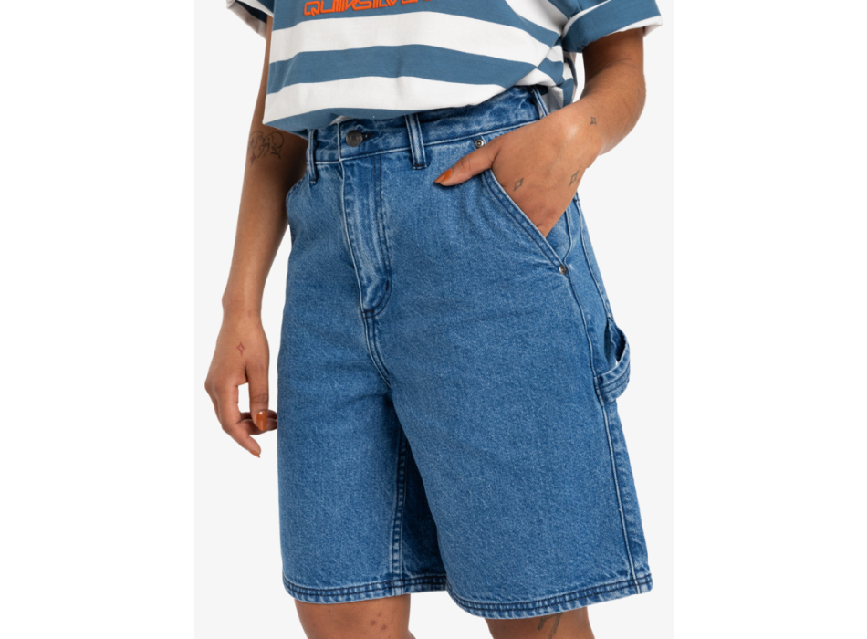 QUIKSILVER PANTALONCINO DENIM JEANS SHORTS CARPENTER ESTATE BLUE