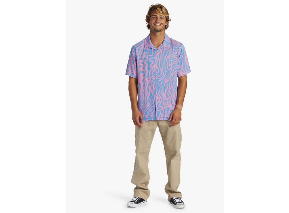 QUIKSILVER POOL PARTY CASUAL CAMICIA MANICHE CORTE
