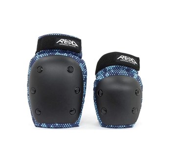 REKD YOUTH HEAVY DUTY TRIPLE PAD SET PROTEZIONI BLACK BLUE