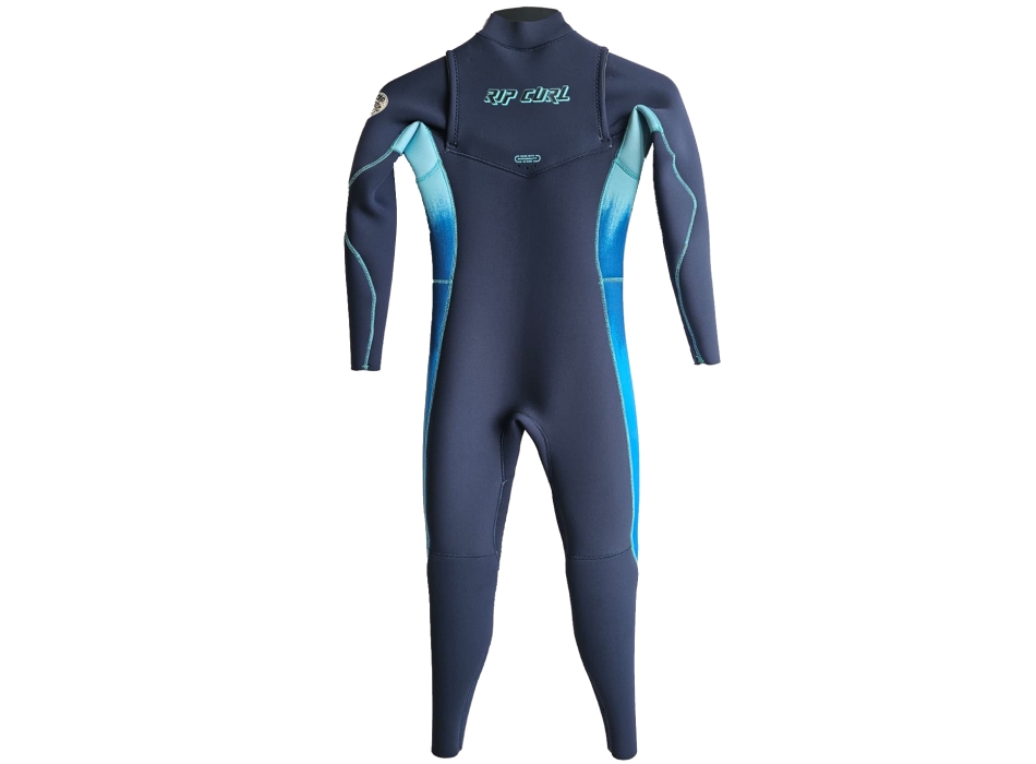 RIP CURL 4/3 JUNIOR MUTA INVERNALE DAWN PATROL CHEST ZIP STEAMER NAVY