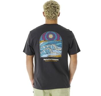 RIP CURL BLAZED AND TUBED T-SHIRT WASHED BLACK