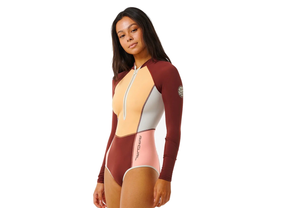 RIP CURL BLOCK PARTY MUTINO IN LYCRA MANICHE LUNGHE UPF50+ PLUME