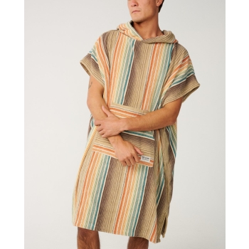 RIP CURL BRAND PONCHO IN SPUGNA BLACK GREY