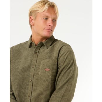 RIP CURL CAMICIA IN VELLUTO CLASSIC SURF CORD SHIRT DUSTY OLIVE