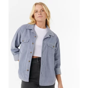 RIP CURL CAMICIA IN VELLUTO STEVIE CORD SHIRT BLUE GREY