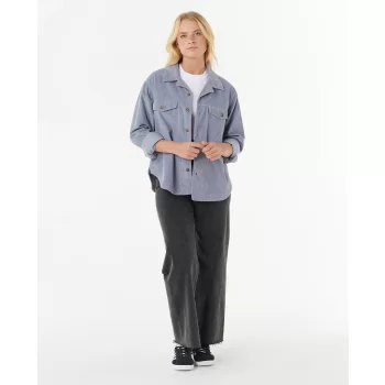 RIP CURL CAMICIA IN VELLUTO STEVIE CORD SHIRT BLUE GREY