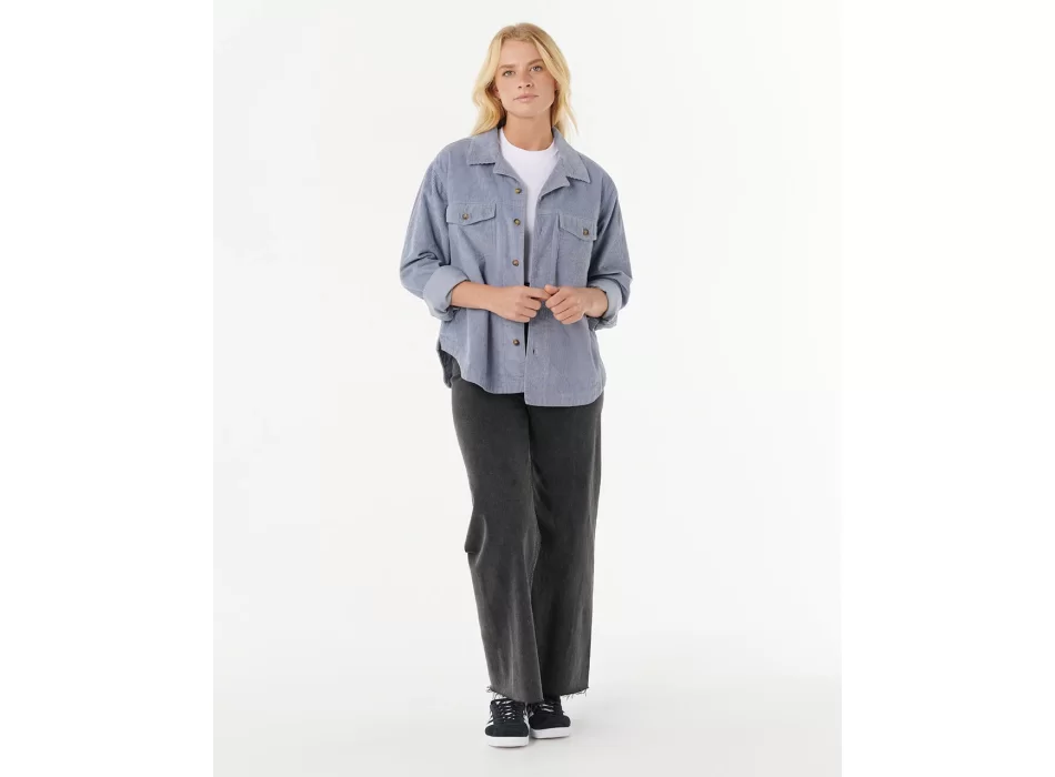 RIP CURL CAMICIA IN VELLUTO STEVIE CORD SHIRT BLUE GREY