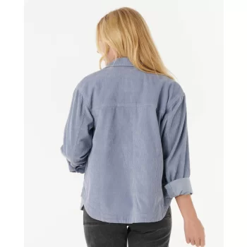 RIP CURL CAMICIA IN VELLUTO STEVIE CORD SHIRT BLUE GREY
