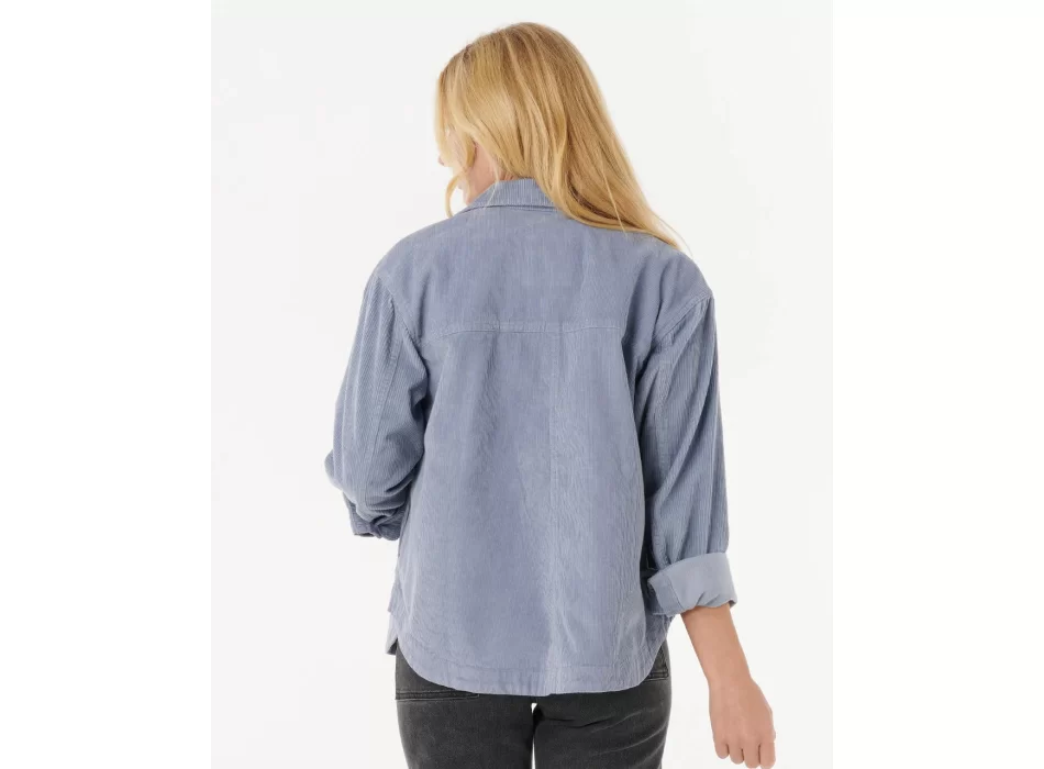 RIP CURL CAMICIA IN VELLUTO STEVIE CORD SHIRT BLUE GREY