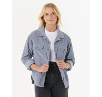 RIP CURL CAMICIA IN VELLUTO STEVIE CORD SHIRT BLUE GREY