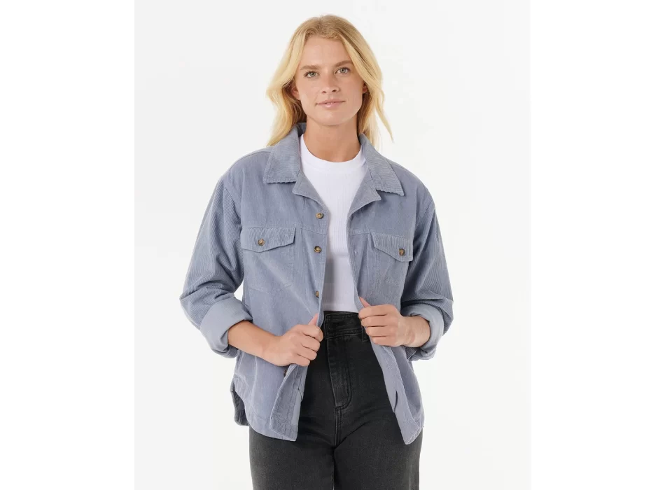 RIP CURL CAMICIA IN VELLUTO STEVIE CORD SHIRT BLUE GREY