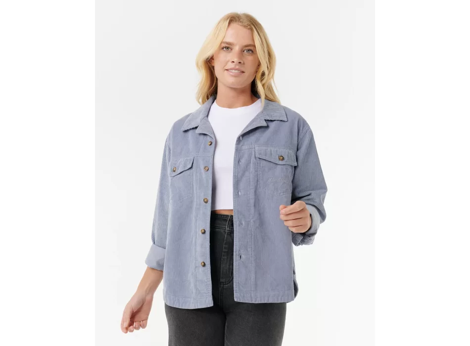 RIP CURL CAMICIA IN VELLUTO STEVIE CORD SHIRT BLUE GREY