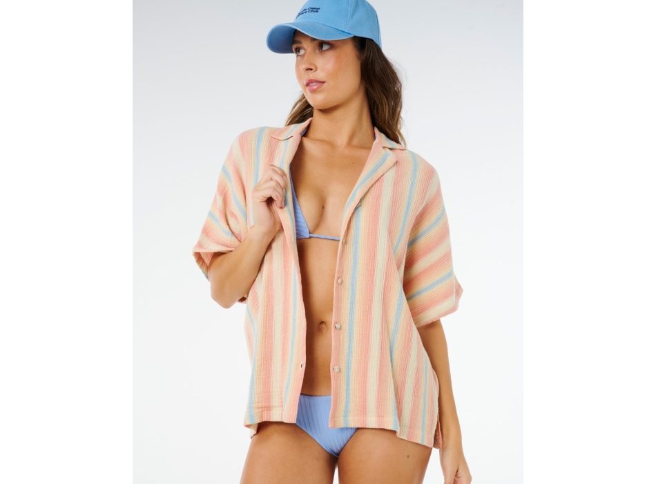 RIP CURL CAMICIA PREMIUM SURF STRIPE SHORT SLEEVE SHIRT MULTICO 