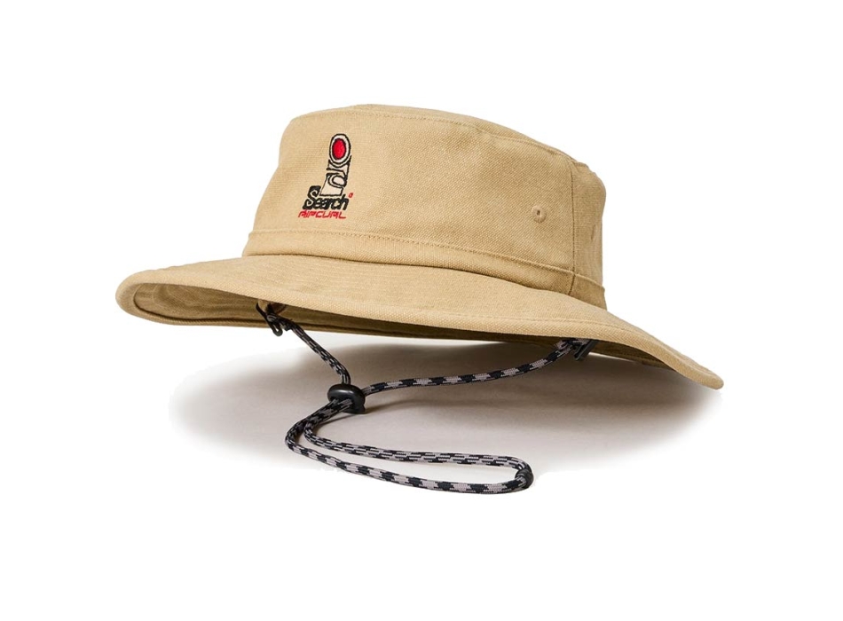RIP CURL CAPPELLO BUCKET SEARCH CANVAS WIDE BRIM HAT KHAKI
