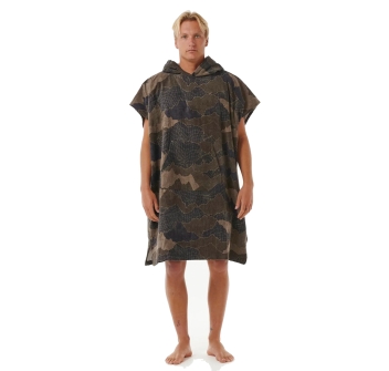 RIP CURL COMBO PRINT PONCHO IN SPUGNA BLACK OLIVE