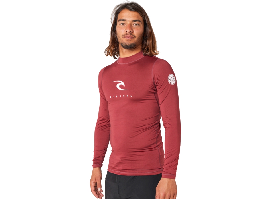 RIP CURL CORPS LYCRA MANICHE LUNGHE MAROON