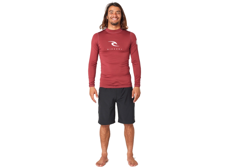 RIP CURL CORPS LYCRA MANICHE LUNGHE MAROON