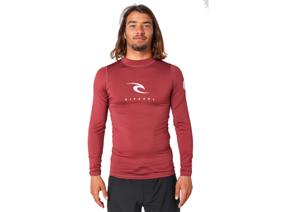 RIP CURL CORPS LYCRA MANICHE LUNGHE MAROON