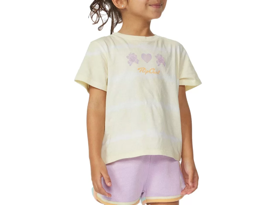 RIP CURL CRYSTAL HEART TIE DYE T-SHIRT BAMBINA