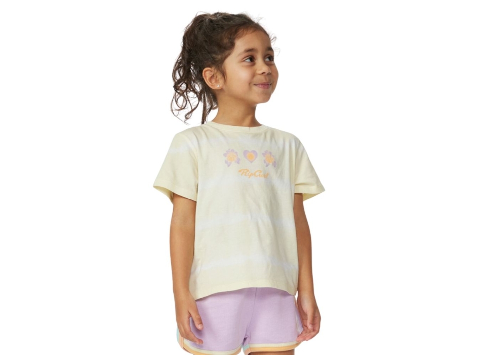 RIP CURL CRYSTAL HEART TIE DYE T-SHIRT BAMBINA