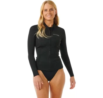 RIP CURL DAWN PATROL 1.5MM CORPETTO MANICHE LUNGHE FRONT ZIP BLACK