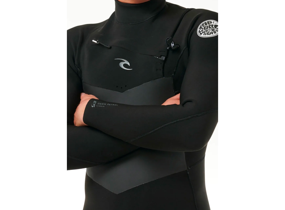 RIP CURL DAWN PATROL 5/3 MUTA INVERNALE CHEST ZIP BLACK