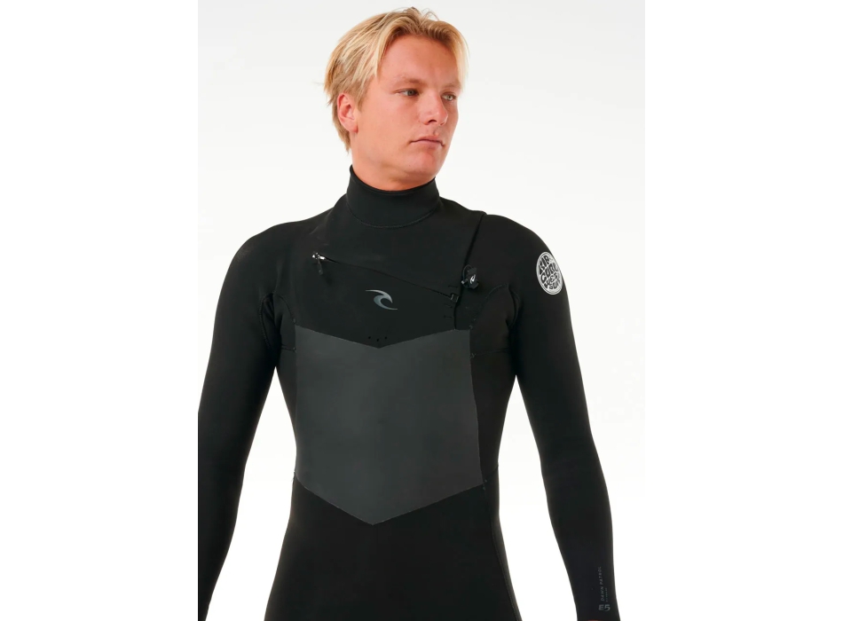RIP CURL DAWN PATROL 5/3 MUTA INVERNALE CHEST ZIP BLACK