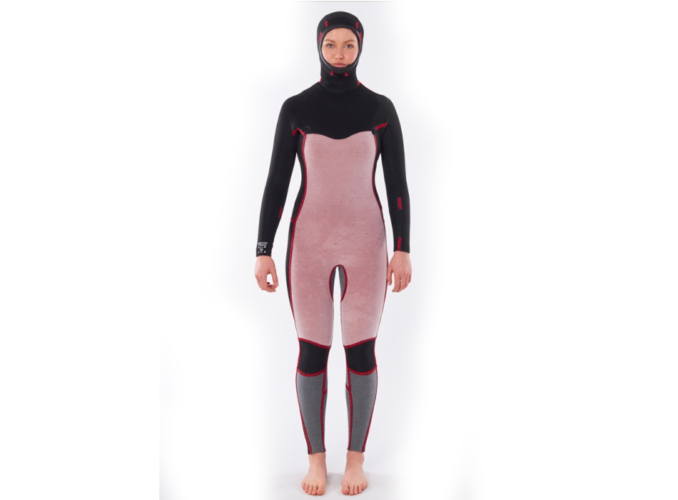 RIP CURL DAWN PATROL 5/4 HOOD MUTA INVERNALE CON CAPPUCCIO FRONT ZIP