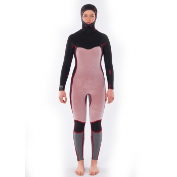 RIP CURL DAWN PATROL 5/4 HOOD MUTA INVERNALE CON CAPPUCCIO FRONT ZIP