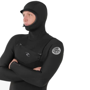 RIP CURL DAWN PATROL 5/4 MUTA INVERNALE CHEST ZIP CON CAPPUCCIO